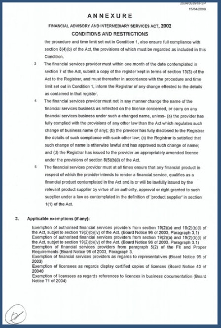 Gariep FSP License